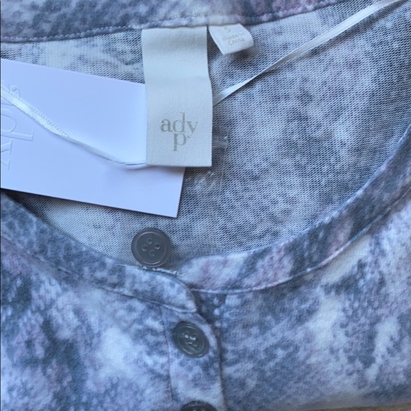 ADY P Soft Knit Snake Print Henley Size Small - Picture 3 of 7